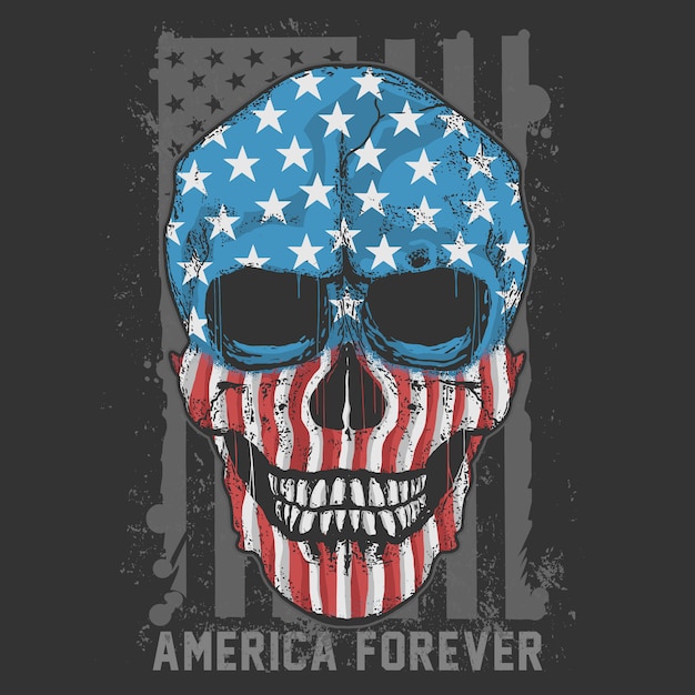 Download Premium Vector | Skull america usa flag artwork vector