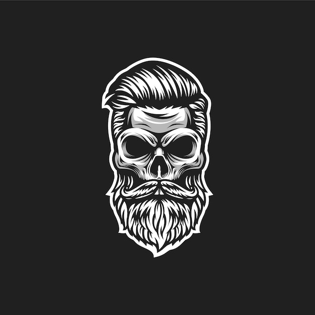 Premium Vector Skull Barber Logo 0204