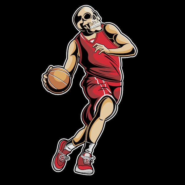 Premium Vector | Skull basketball