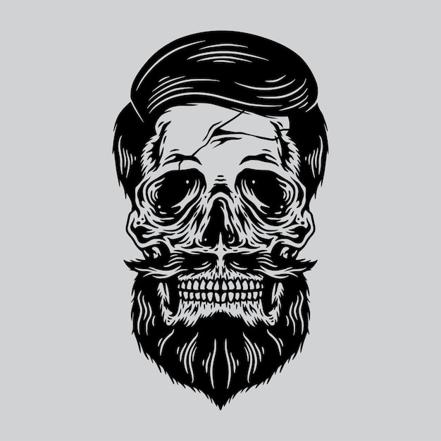 Premium Vector Skull Beard 