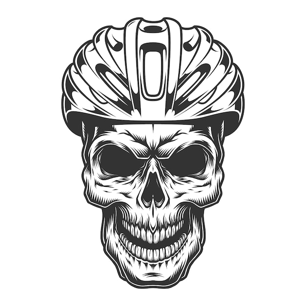 Free Vector | Skull in the bicycle helmet