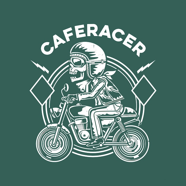 Skull biker illustration | Premium Vector