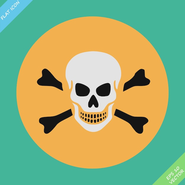 Premium Vector | Skull and bones warning sign - vector illustration ...