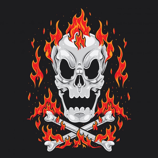 Download Free Skull Cartoon Cross Bones Fire Premium Vector Use our free logo maker to create a logo and build your brand. Put your logo on business cards, promotional products, or your website for brand visibility.