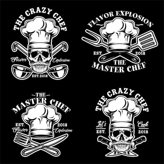 Download Free Skull Chef Hat Logo Vector Set Illustration Premium Vector Use our free logo maker to create a logo and build your brand. Put your logo on business cards, promotional products, or your website for brand visibility.