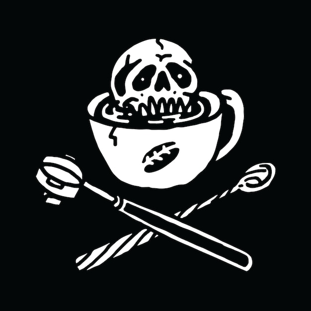 Download Premium Vector | Skull coffee illustration