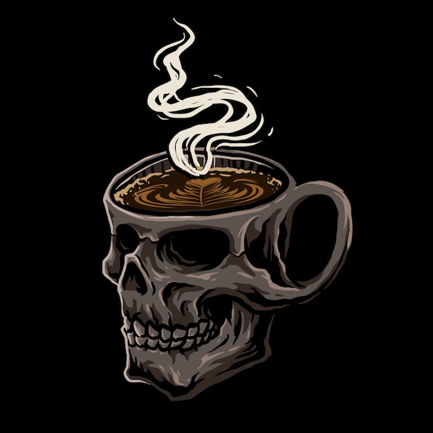 Download Skull coffee Vector | Premium Download