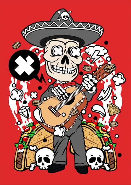 Premium Vector | Skull day of the dead illustration