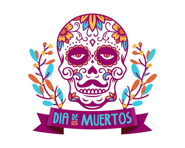 Premium Vector | Skull day of the dead vector illustration