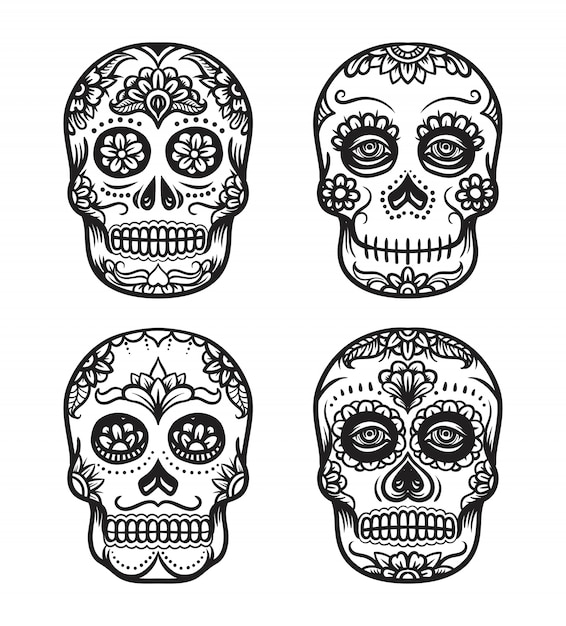 Premium Vector | Skull day of the dead