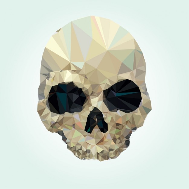 Skull design made of polygons Free Vector