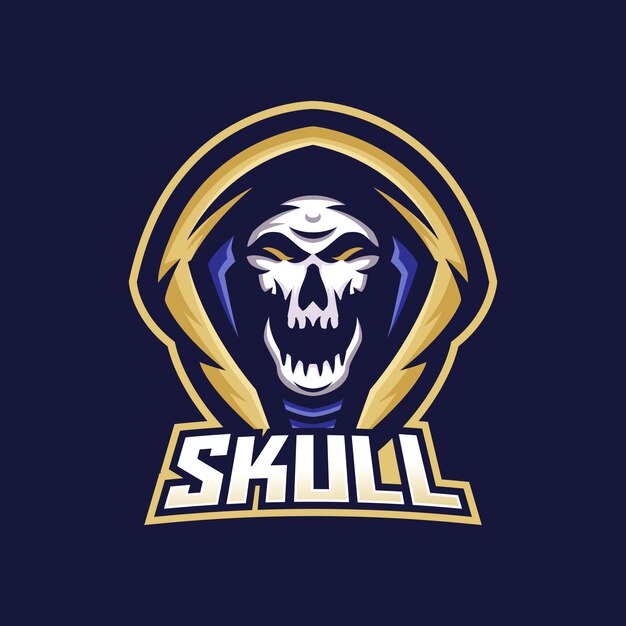 Premium Vector | Skull esport gaming mascot logo template