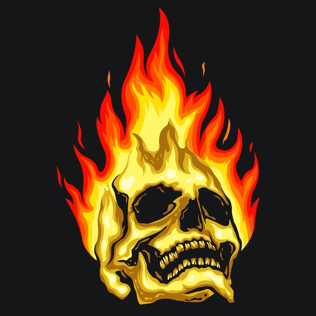 Premium Vector Skull Fire Illustration