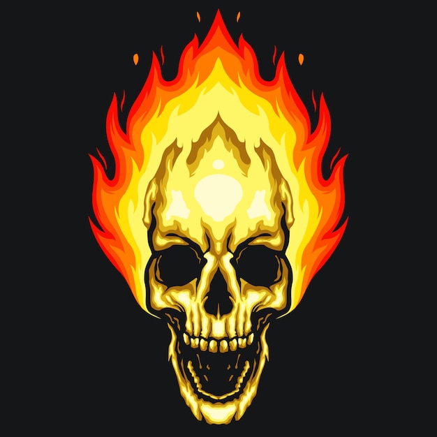 Premium Vector Skull Fire Illustration