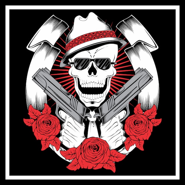 Gangster Skull SVG