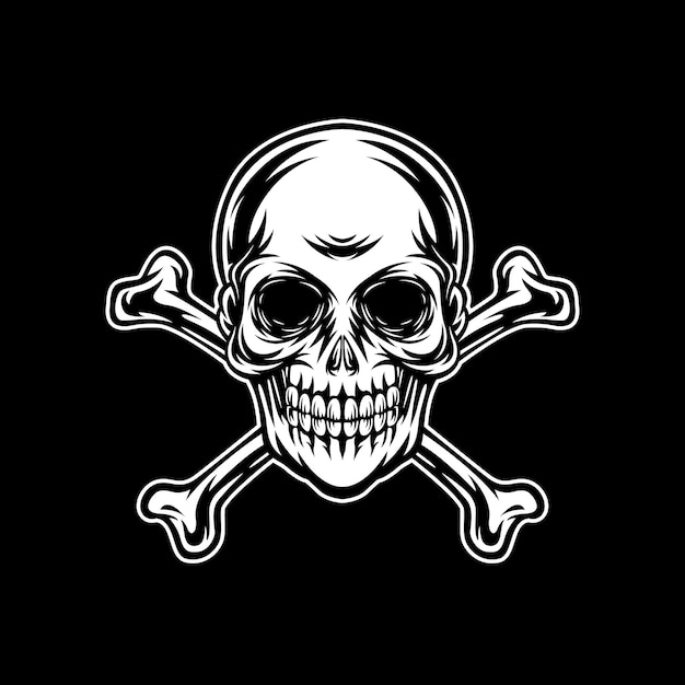 Premium Vector | Skull head with crossbones logo