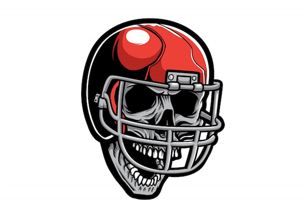 Premium Vector | Skull head with football helmet