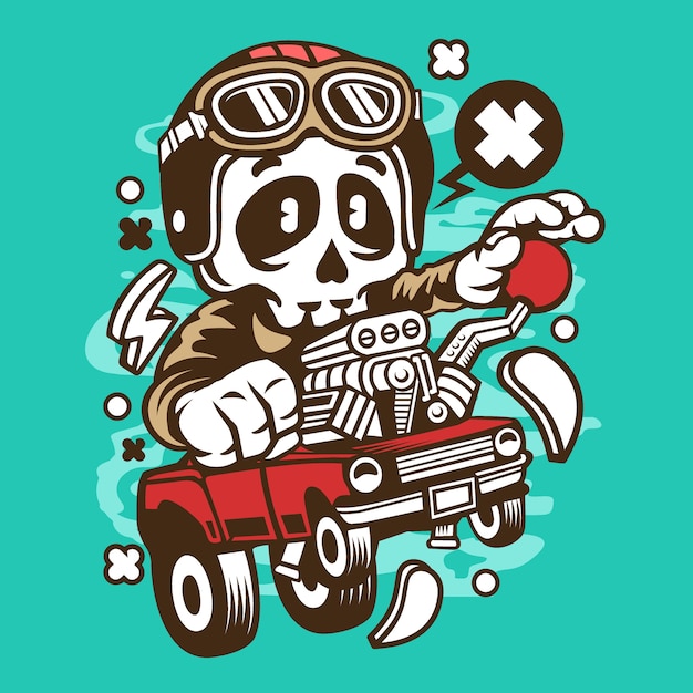 Download Free Skull Hot Rod Racer Cartoon Premium Vector Use our free logo maker to create a logo and build your brand. Put your logo on business cards, promotional products, or your website for brand visibility.