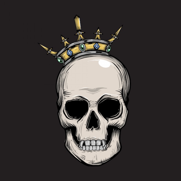 Download Skull king head with crown | Premium Vector