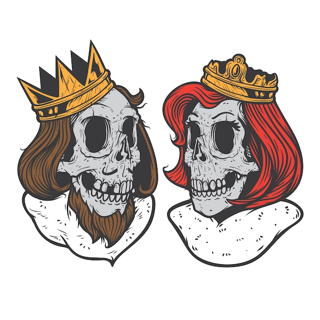 Download Free Skull King And Queen Premium Vector Use our free logo maker to create a logo and build your brand. Put your logo on business cards, promotional products, or your website for brand visibility.