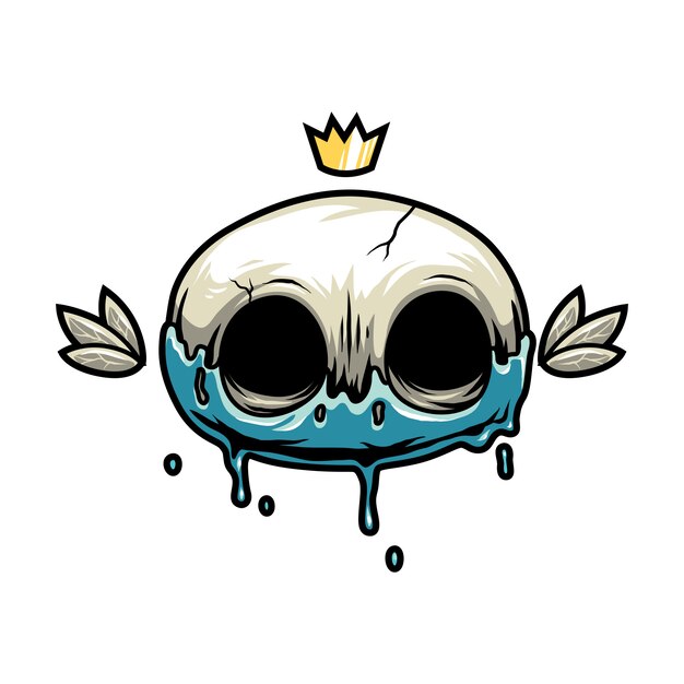 Skull king with crown Vector | Premium Download