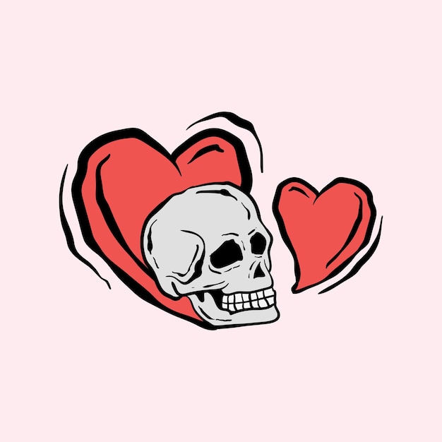 Premium Vector | Skull love illustration print on tshirts sweatshirts ...