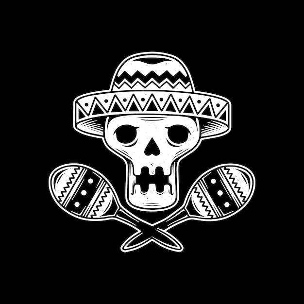 Premium Vector Skull mariachi mexican design