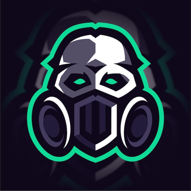 Premium Vector | Skull mask mascot gaming logo