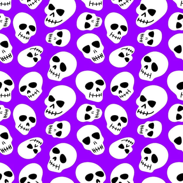 Premium Vector | Skull patternskulls on a purple background