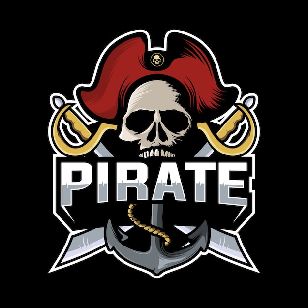 Premium Vector | Skull pirate logo
