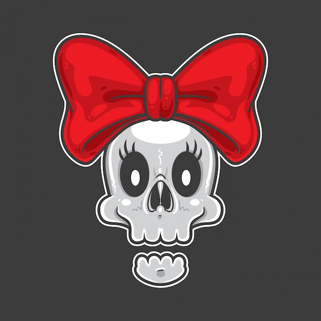 Premium Vector Skull Ribbon Front