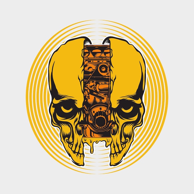 Premium Vector | Skull Robotic Illustration