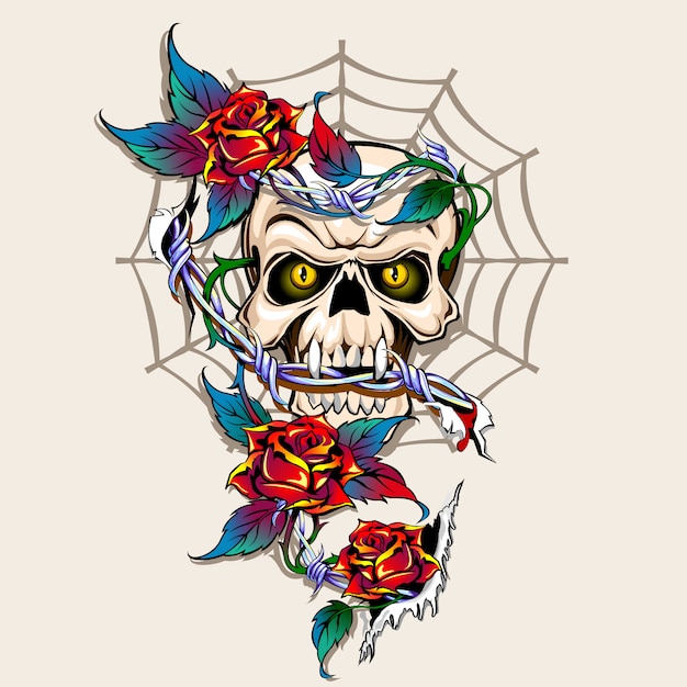 Skull and roses Vector | Premium Download