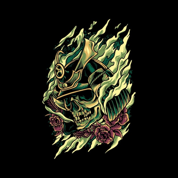 Premium Vector | Skull samurai