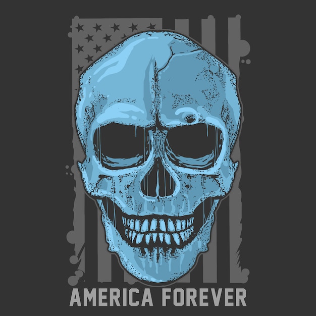 Download Skull simple grunge america usa flag artwork vector Vector ...