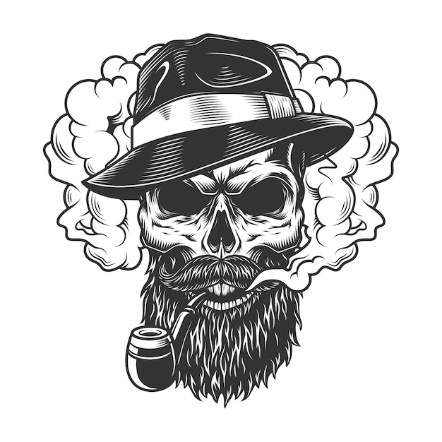 Free Vector | Skull in smoke cloud