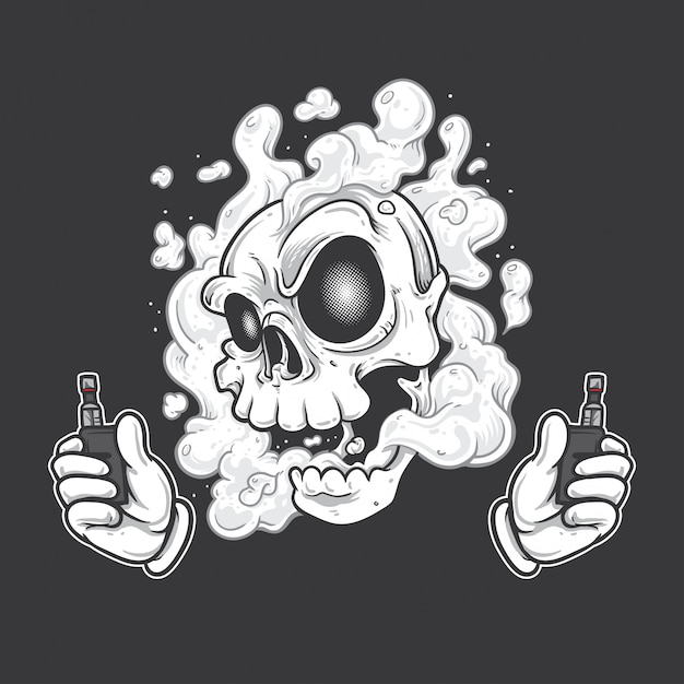 Premium Vector | Skull smoke electric cigarette