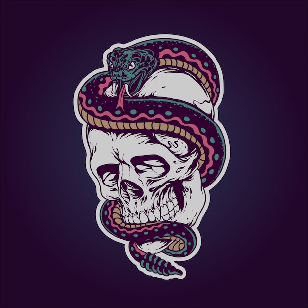 Skull and snake Vector | Premium Download