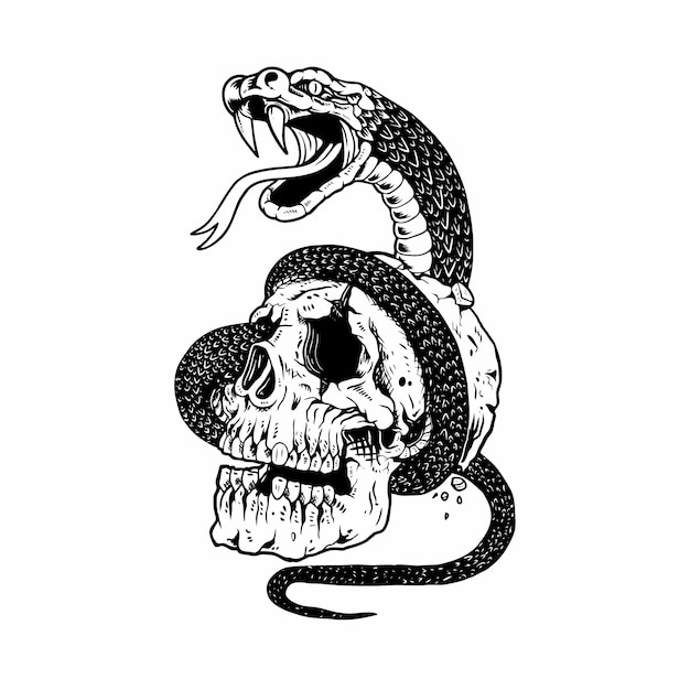 Skull And Snake Svg