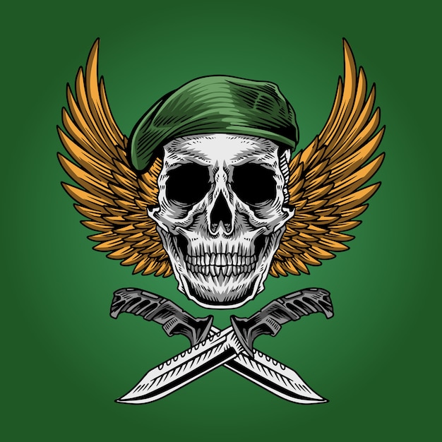 Premium Vector Skull soldier army illustration