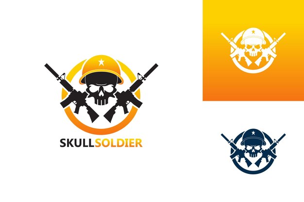 Premium Vector | Skull soldier logo template design vector, emblem ...