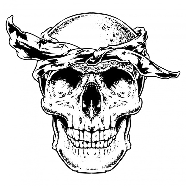 Premium Vector | Skull trendy engraving illustration