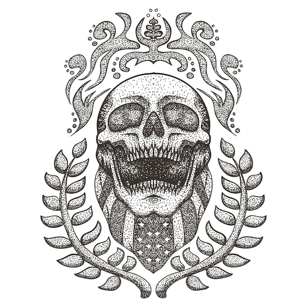 Download Skull usa torn flag vector illustration | Premium Vector