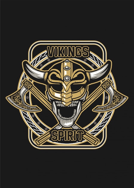 Premium Vector | Skull viking spirit illustration