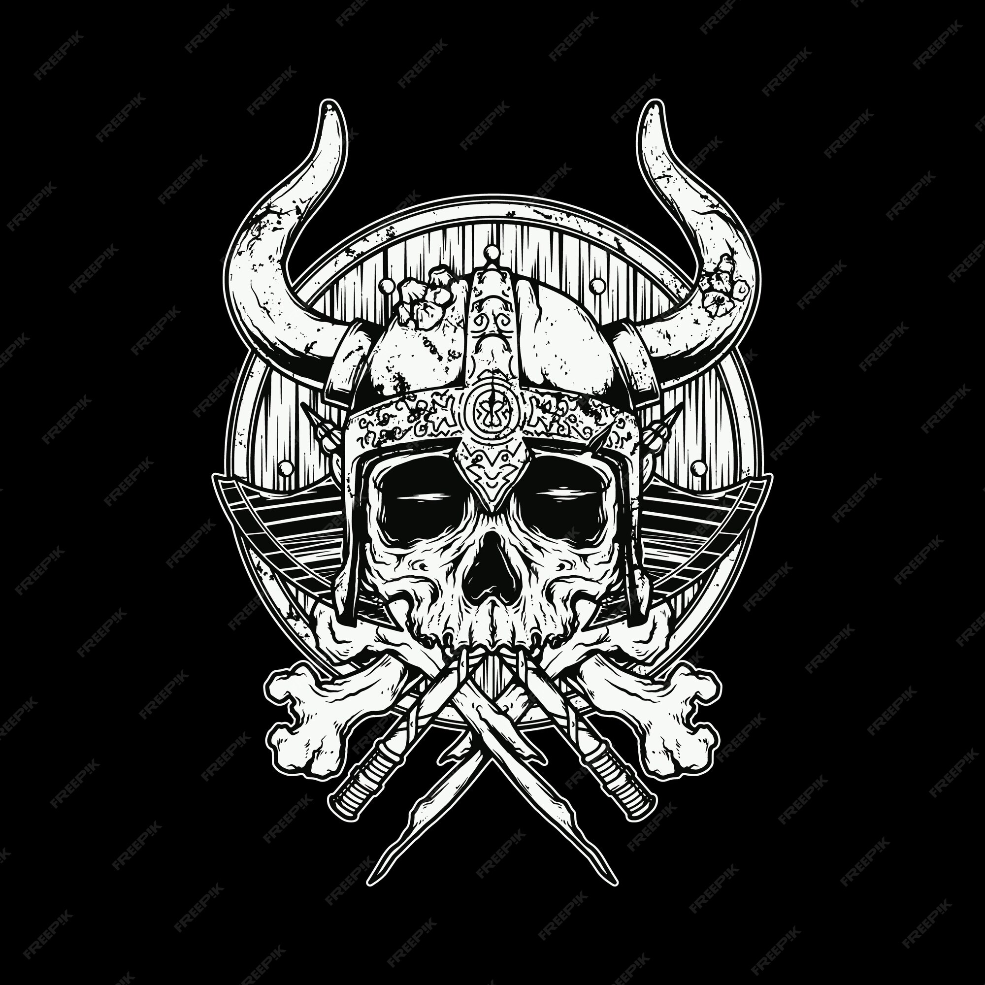 Premium Vector | Skull viking warrior illustration