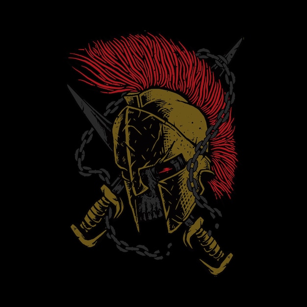 Premium Vector | Skull warrior spartan illustration