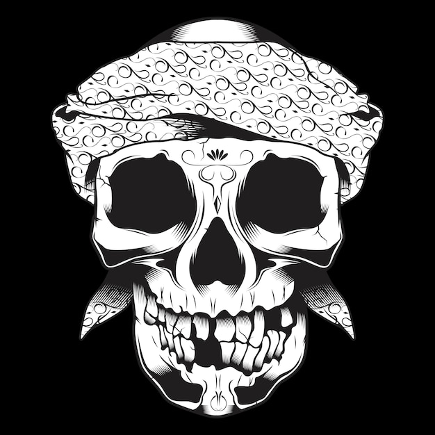 Skull Wearing Bandana Vector Premium Download