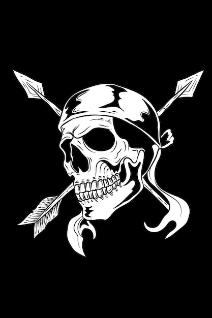 Premium Vector | Skull with arrows vector illustration