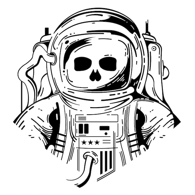 プレミアムベクター 宇宙飛行士コスチュームイラストの頭蓋骨