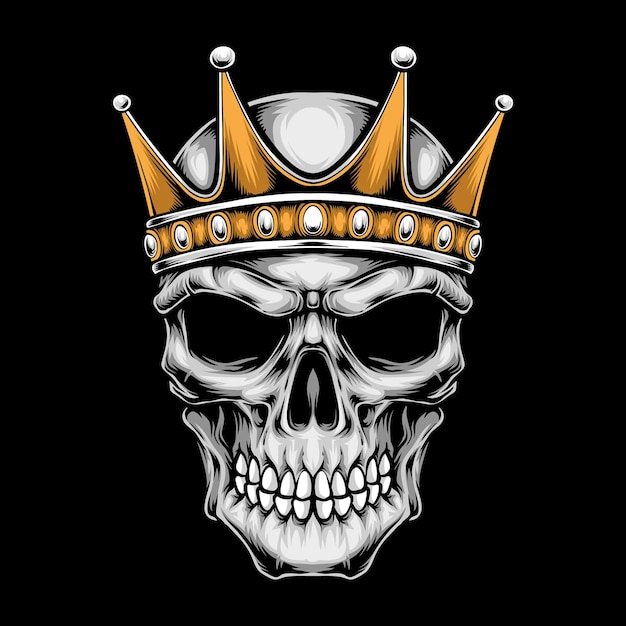 Premium Vector | Skull with crown logo